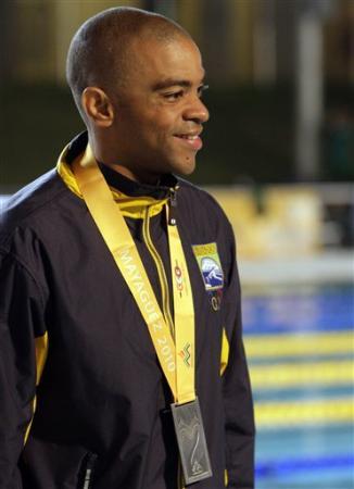 NICHOLAS ALFRED NECKLES Proudly wearing his silver medal at the CAC Games 2010 MAYAGUEZ, PUERTO RICO
